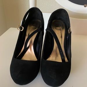 Qupid Black Suede Heels